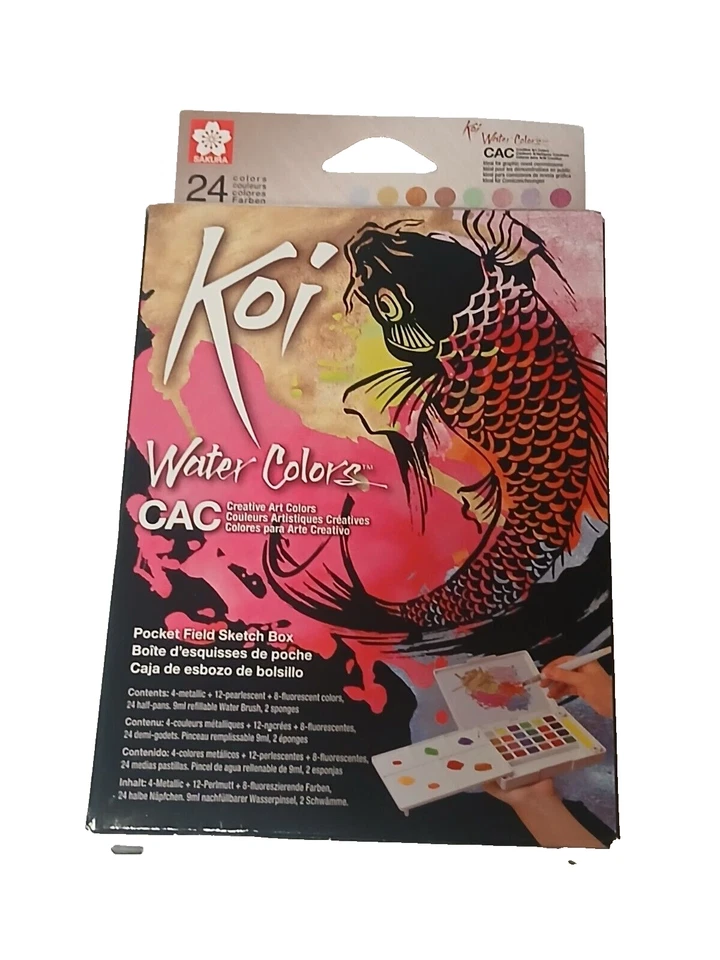 2 Sakura Koi акварель CAC карман поле эскиз коробка два разных 24 половина кастрюли ea - Изображение 2 из 4