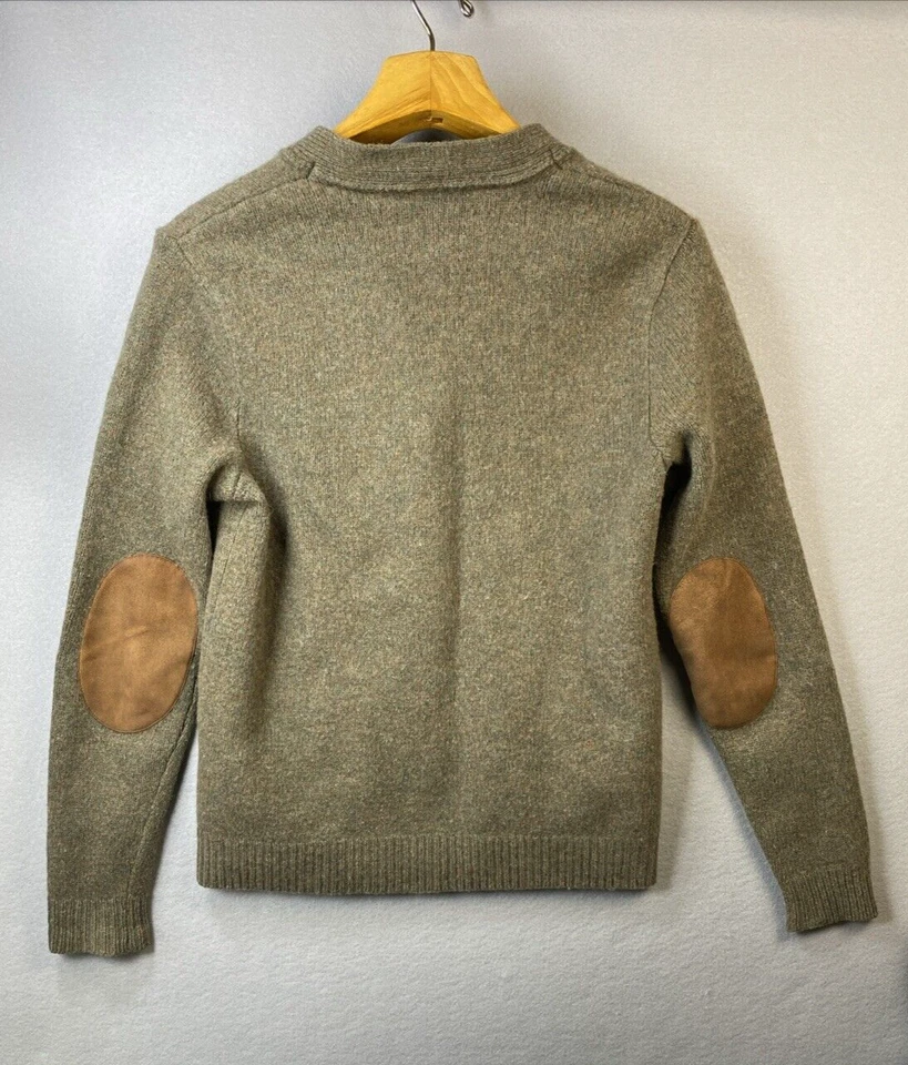 VTG Rugby Ralph Lauren Cardigan Womens M 100% Wool Sweater Suede Elbow Patches - Image 3 of 4
