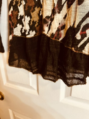 Loir Lux Tunic Brown Print Top Made In Paris New W Tags Long Sleeve Size Large - Picture 5 of 8