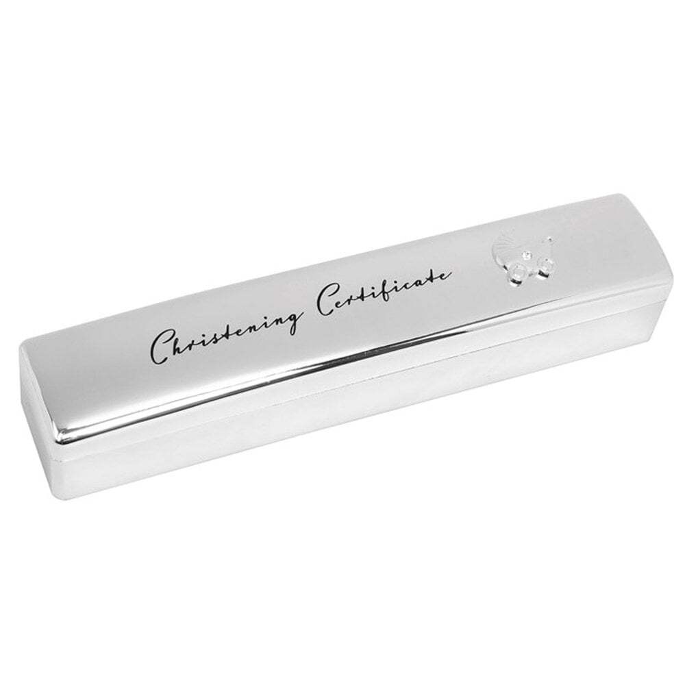 Shudehill Giftware Silver Christening Certificate Box 29532