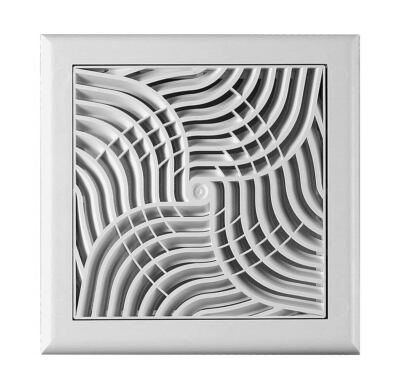 Lüftungsgitter weiß - 190 mm x 190 mm - mit 125 mm Flansch & Rolladen, Fliegengitter