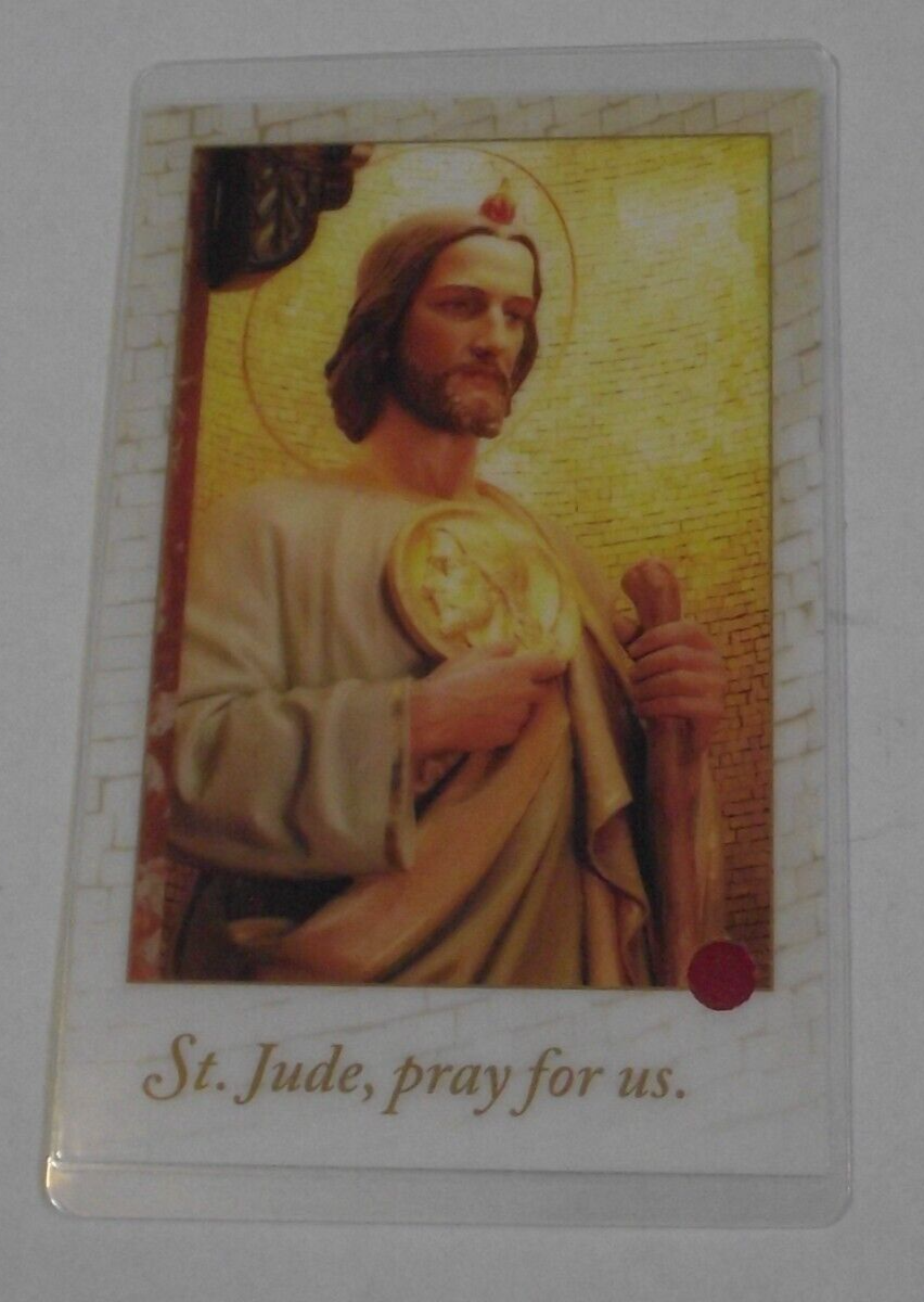 Vtg St Saint Jude pray for us relic pocket prayer card Patron of ...