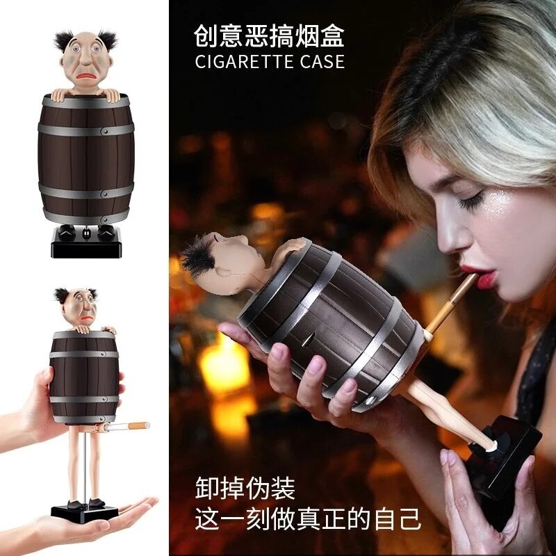 (Santa Claus) Automatic Santa Claus Creative Spoof Cigarette Box Cigarettes Dispenser Storage Case Funny Smoking Tool