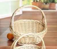 BüGelkorb Geschenkkorb Weide Weiß Groß Weidenkorb PräSentkorb BlumenköRbchen