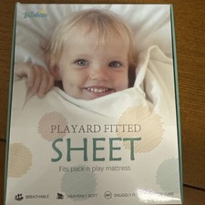 NEW 2 Pk Fitted PlayPen Biloban Soft Fitted Sheets 1- Grey, 1-white 39  x27  