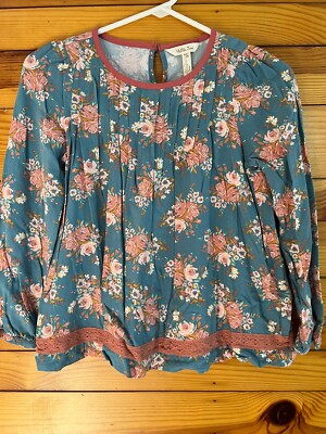 Matilda Jane Afina Top Girls Just Imagine Floral Rayon Shirt Size 10