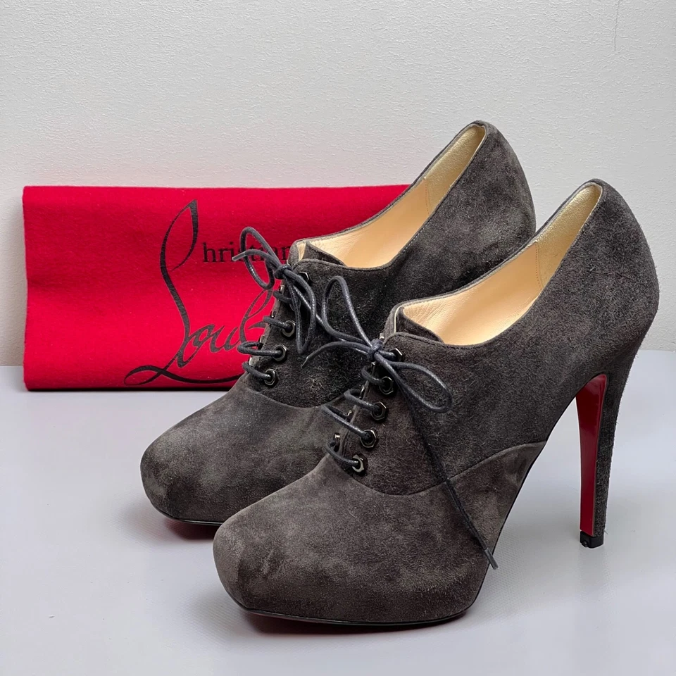 CHRISTIAN LOUBOUTIN Mamanouk 120 Booties Heels Boots Shoes Size 36 Suede Leather - Image 2 of 4