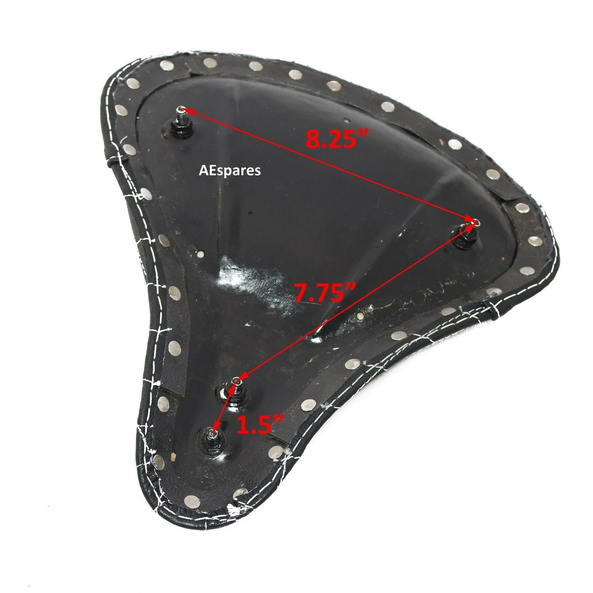 Siège Solo Avant En Cuir Noir Pour Royal Enfield + Ressorts Chromés Complet - Neuf