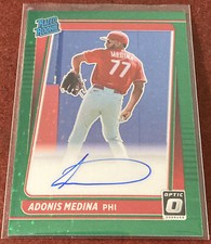 2021 Donruss Optic Adonis Medina Rated Rookie Green Prizm Auto #31/75