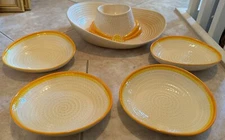 4pc Rare Plates or shallow bowls 8" x 2" Sombrero by METLOX POPPYTRAIL VERNON