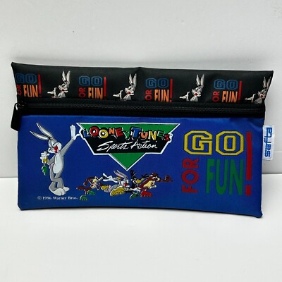 Vintage 1996 Warner Bros. Looney Tunes | Sports Action Go For Fun | Pencil Case 