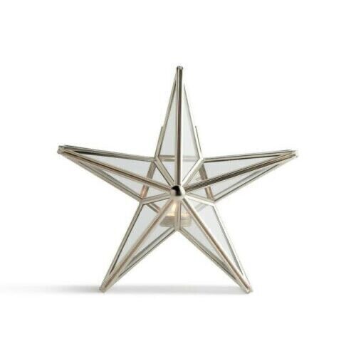 Silver Star TeaLight Candle Holder  26cm Christmas decoration hanging stand new - Picture 1 of 3