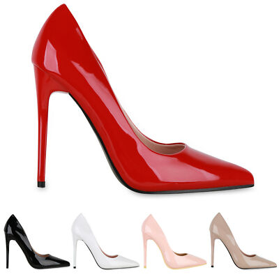 Damen Pumps High Heels Stiletto Elegante Schuhe Lack Absatzschuhe
