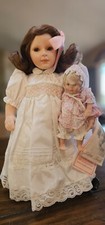 Pauline s Limited Edition Little Trudy Porcelain Doll with Baby Doll 18-Inch