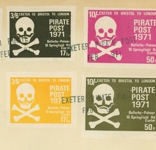 England Exeter Bristol London Pirate Post Strike Issue 1971 FDC First Day Cover