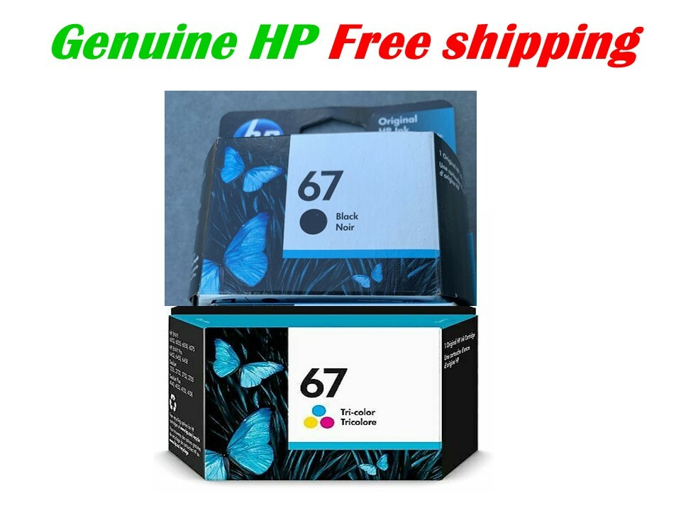 Genuine HP 67 Black/Color Ink Cartridge Combo-HP2852 2734 4155 6052 ...