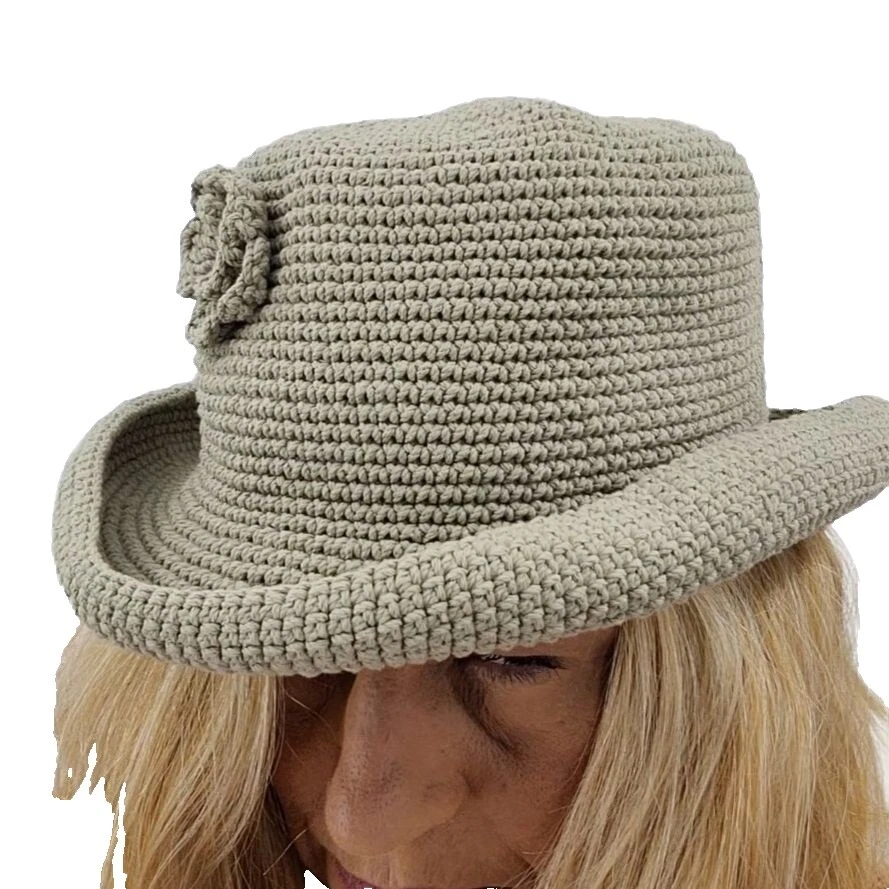 Sombreros vintage de ganchillo de algodón para mujeres