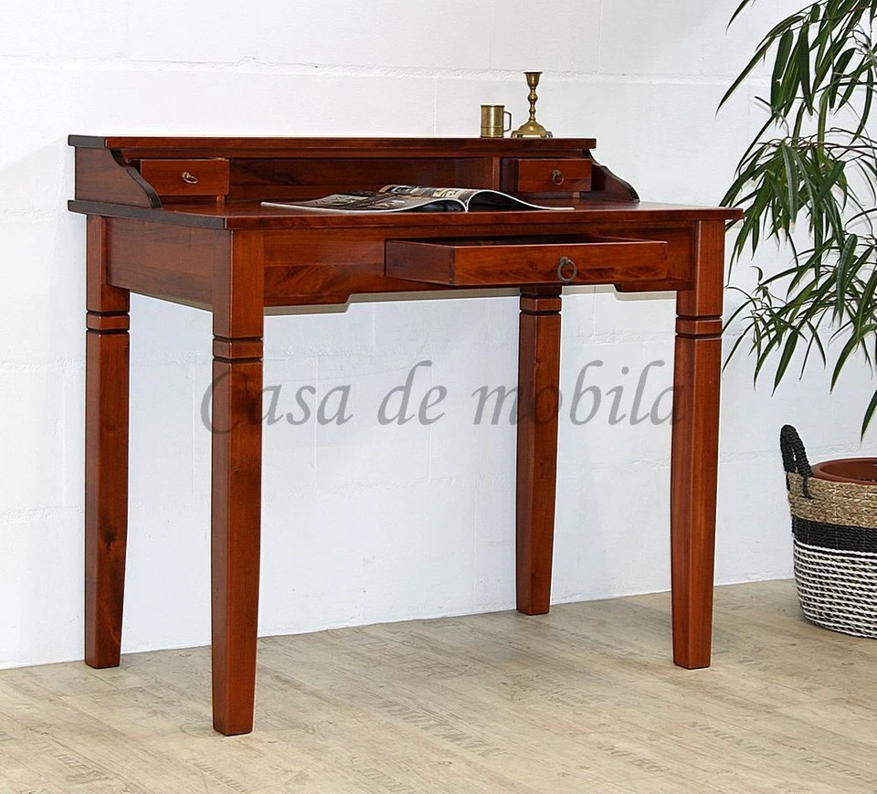 Schreibtisch Sekretär DECOR 100x91x57cm Pappel massiv kirschfarben lackiert - Bild 2 von 4