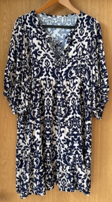 Sommerkleid von Made In Italy Gr. unique Floral Blau - Beige gemustert