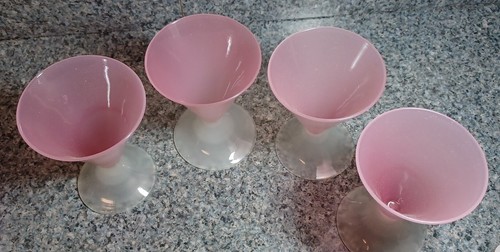 1920s Steuben Rosaline & Alabaster 12 Piece Dessert Set Dish Bowl Ice Cream - Picture 7 of 15