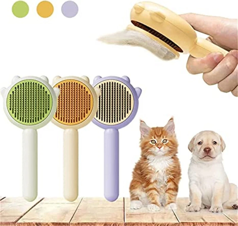 2023 New Soft Stroke Brush Cat, Cuddles Meow Cat Brush, 2 in 1 Cleaning  Brush