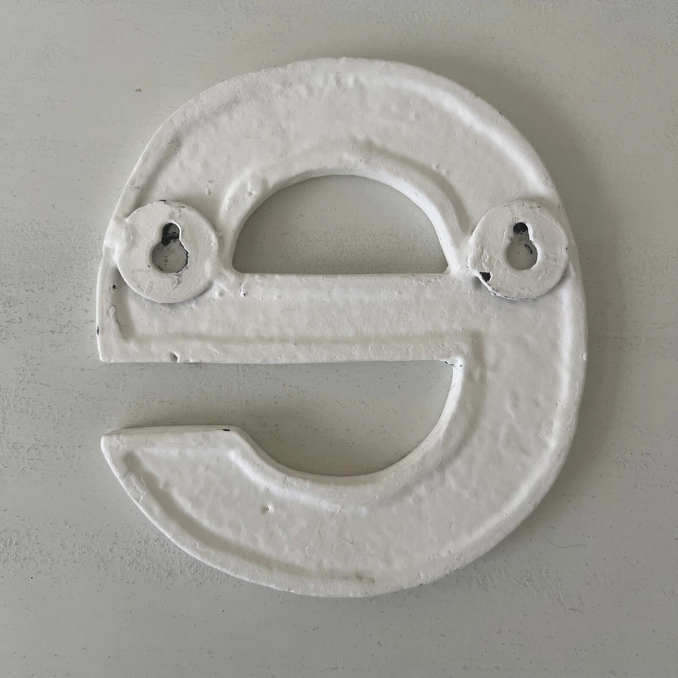 Monogram Initial E Pottery Barn Teen ~ WHITE RUSTIC METAL LETTER "e" ~ NIB HTF! - Image 2 of 3