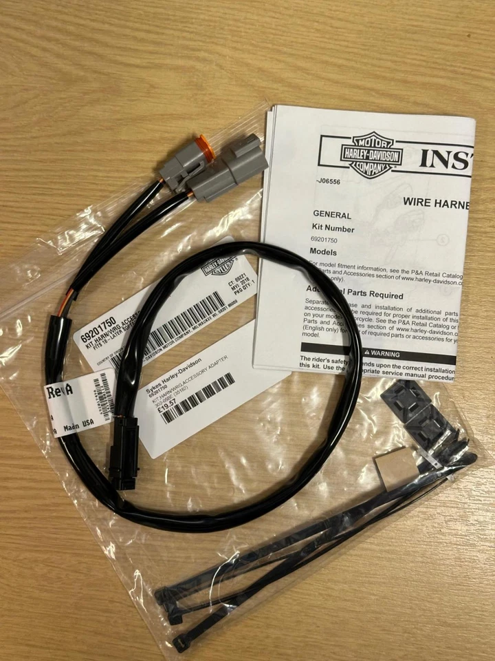 Harley-Davidson Electrical Connector Upgrade Kit 12 volt Power Lead 69201750