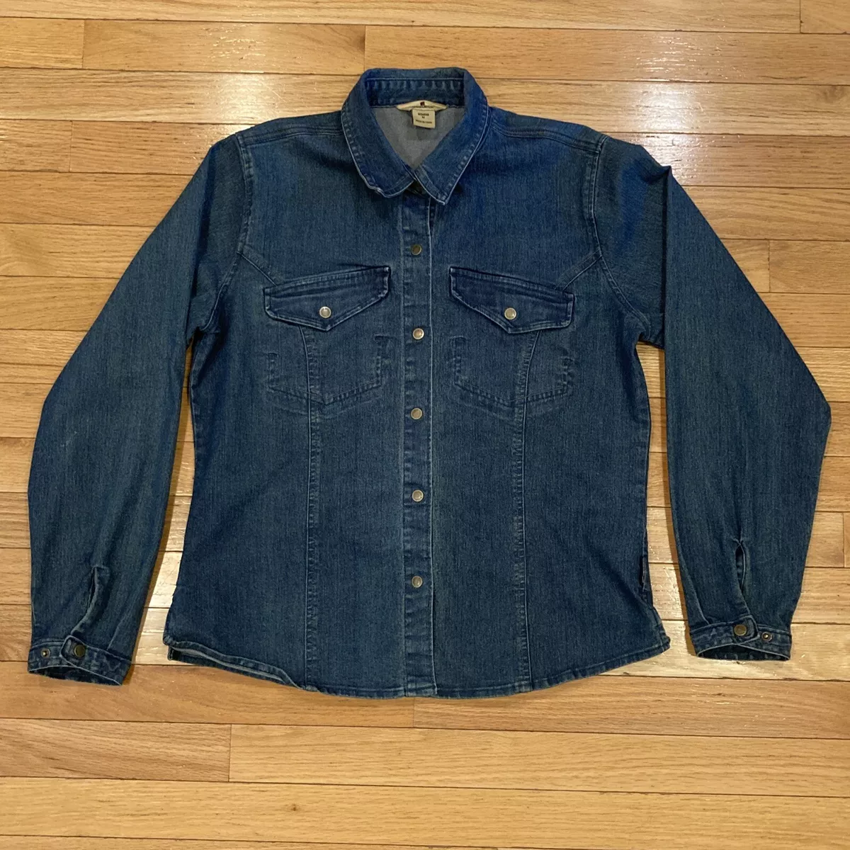 Woolrich Denim Shirt Women's Size Medium Blue Button Up Jean