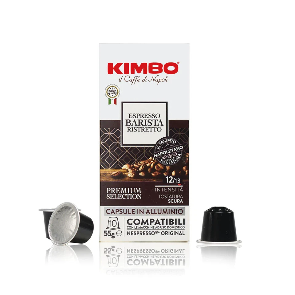 100/200/400 KIMBO ESPRESSO RISTRETTO CAPSULE IN ALLUMINIO COMPATIBILE NESPRESSO