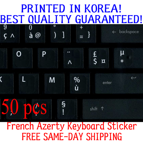 50 pcs French Azerty Keyboard Sticker for Azerty Keyboard Best Quality - 第 1/1 張圖片