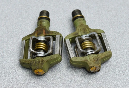 Crank Brothers Eggbeater Candy Ti Pedals, titanium spindles, 240g green/gold