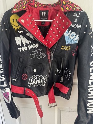 Colorful Studded Leather Jacket | eBay