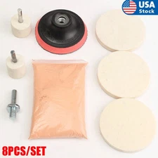 Car Glass Scratch Removal Polishing Kit 230g Cerium Oxide Powder + 3" Polish Pad