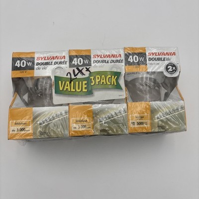 3 Pack Sylvania 40w 120v Double Life Clear Globe Light Bulbs Indoor G25