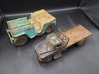 Lot 2 Pressed Steel Trucks For Parts And Repair. Tonka And Unbranded. MG