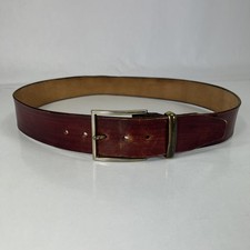 Warped Wide Brown Leather Belt - Women's Size 32