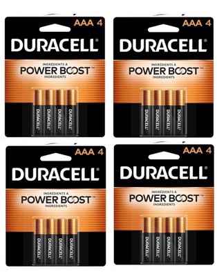 4 PACK!!! Duracell Coppertop AAA Batteries - 4 Pack Alkaline Battery - 16 TOTAL