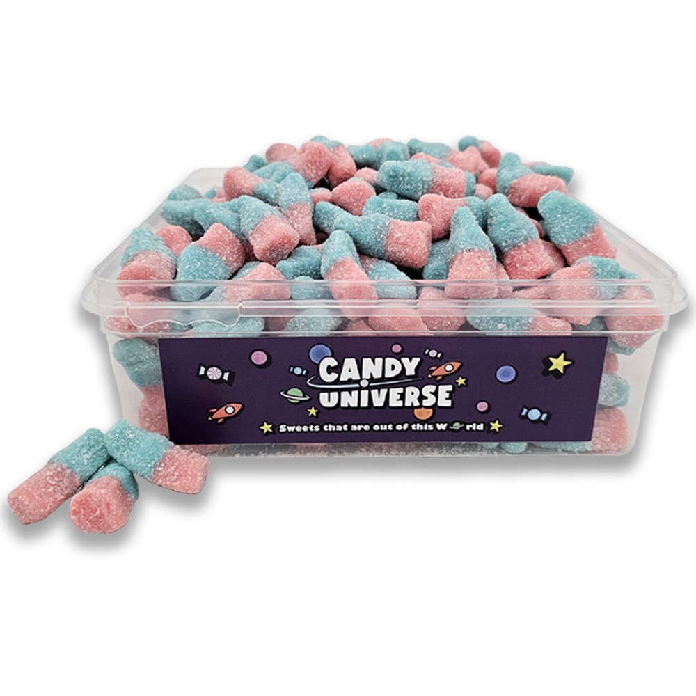 Candy Universe Fizzy Bubblegum Bottles Tub 800g - Sweet Tangy Chewy Jelly Sweets