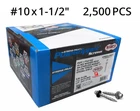 (2,500) #10 X 1-1/2 Pole Gripper Roofing Screws W/ Stainless Steel Rubber Washer