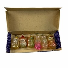 SET OF 6 - VTG Soviet USSR Glass Christmas Ornaments "Morozko" Iney Moscow Boxed