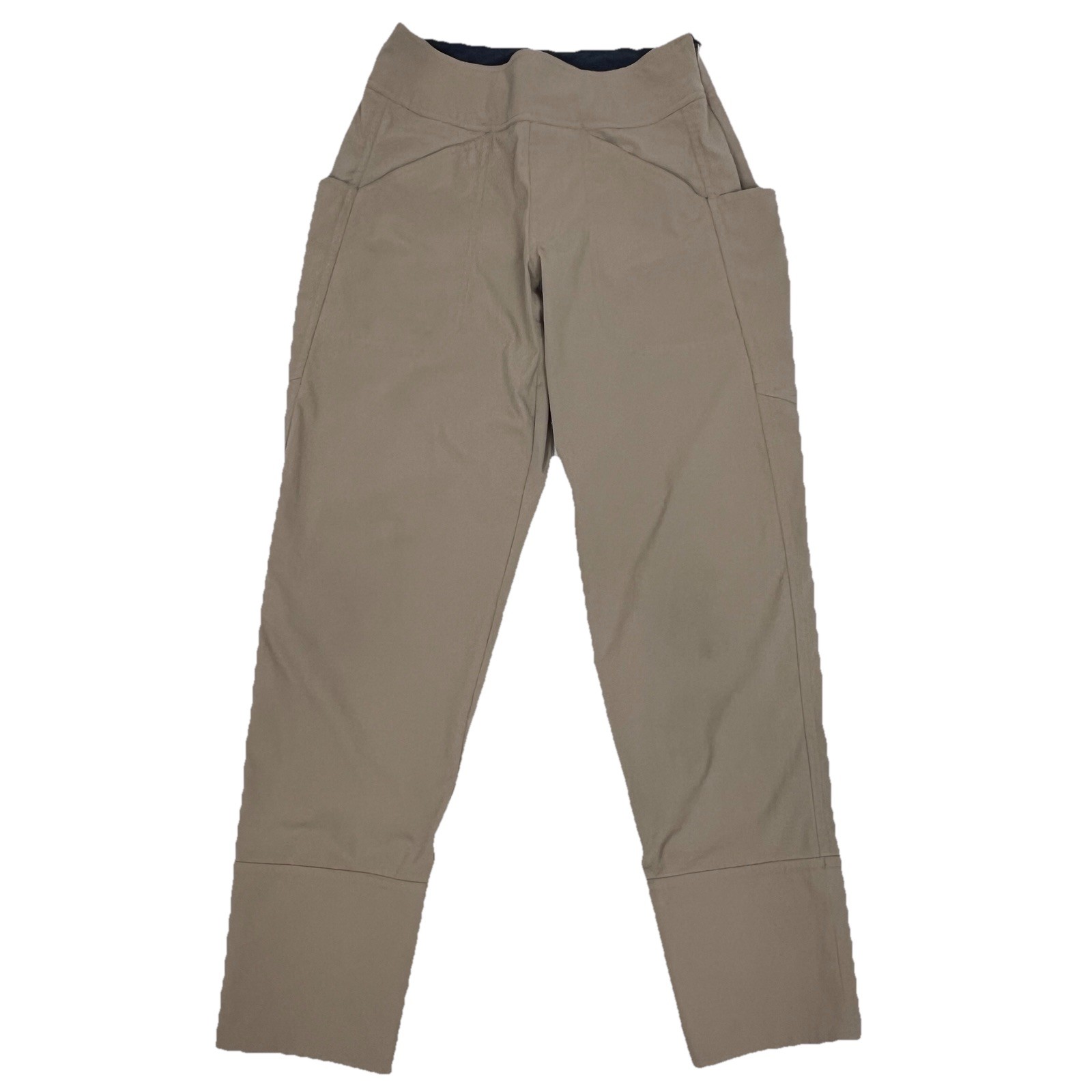 Hoka One One Transport Pants Running Athletic Tan Women's S 28x29 Side Zip