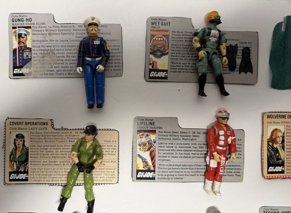 G.I. vintage años 80 GI Joe Lote ARAH Cobra 3.75 Figuras con Archivo Lote de (15) Tarjetas Foto 2 de 4