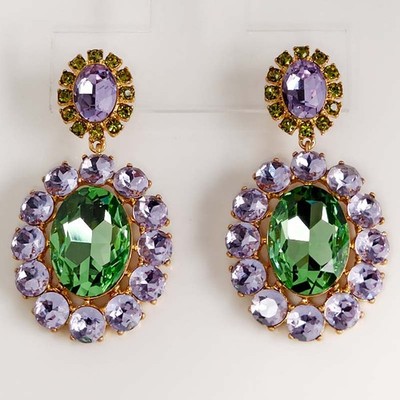Zara Crystal Oval Drop Statement Earrings Gift Chic Women Party Vacation Jewelry