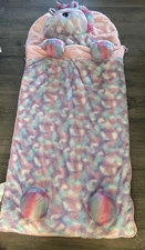 Hugfun Kids Animal Unicorn Sleeping Bag Plush - Rainbow/Purple 66”X28" Soft