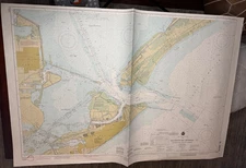 NOAA Nautical Chart 11324 Galveston Bay Entrance 1992 Large 54x36 Vintage