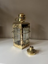 Victorian brass ships lantern with parafin burner and working wick 