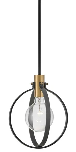 Lark 83037 Cirque 1 Light 10"W Mini Pendant - Black - Picture 1 of 3