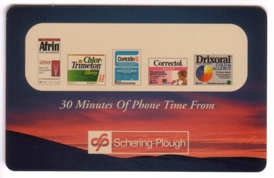 30m Schering-Plough 5 Produkte: Afrin, Coricidin, Drixoral, Etc. Telefonkarte