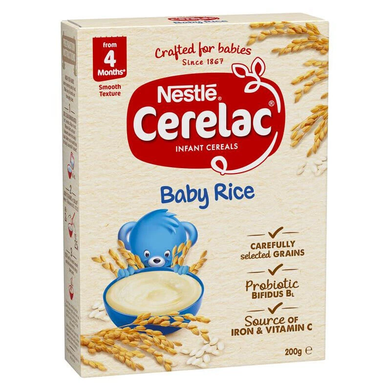 Nestle Cereal Rice Cerelac Infant From 4 Months 200g Feeding Accessories
