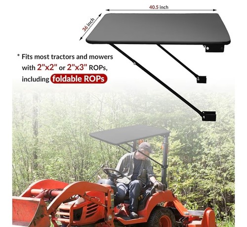 Universal Tractor Rops Universal Tractor Canopy for ROPS UV Resistant Sunshade in black | eBay